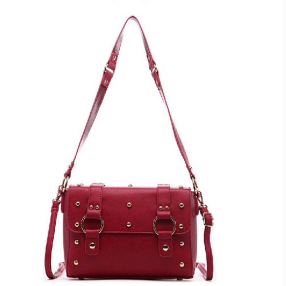 Pink Haley Handbags - Vintage inspired crossbody shoulder studded bag
